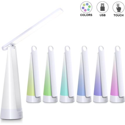 Aigostar - LED Prigušiva punjiva stona lampa LED/7W/5V 4000K 4400 mAh bela