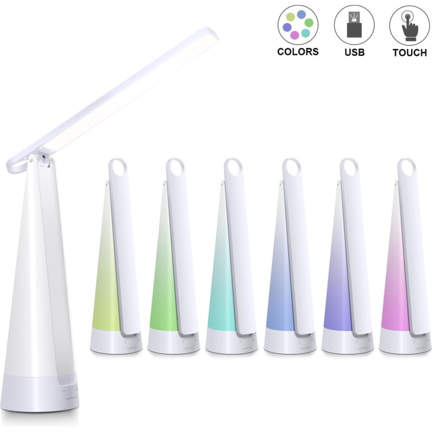 Aigostar - LED Prigušiva punjiva stona lampa LED/7W/5V 4000K 4400 mAh bela