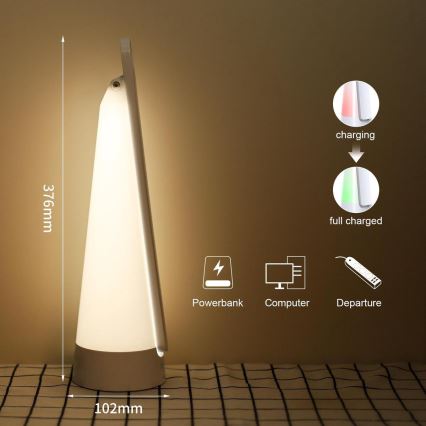 Aigostar - LED Prigušiva punjiva stona lampa LED/7W/5V 4000K 4400 mAh bela