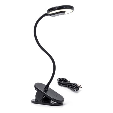 Aigostar - LED Prigušiva punjiva stona lampa sa štipaljkom LED/3W/5V 1800mAh crno