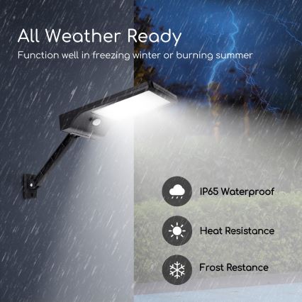 Aigostar - LED Prigušiva solarna lampa sa senzorom LED/2,3W/5,5V IP65 + Daljinski upravljač