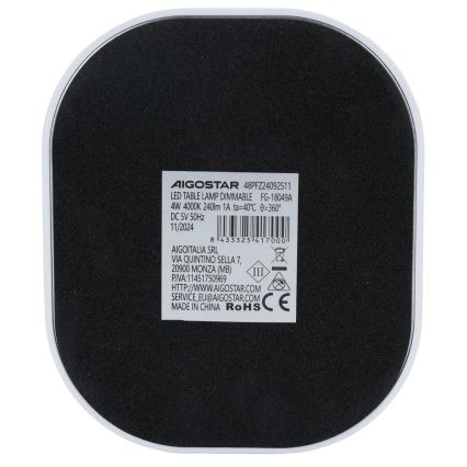 Aigostar - LED Prigušiva stona lampa LED/4W/5V 4000K