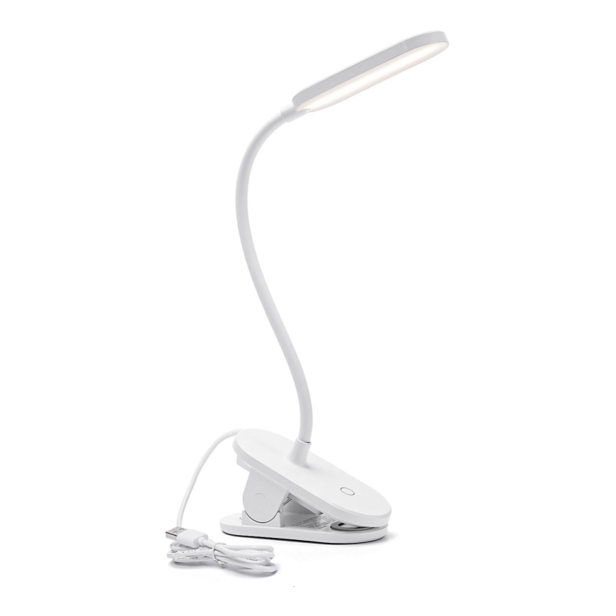 Aigostar - LED Prigušiva stona lampa sa štipaljkom LED/2,5W/5V bela