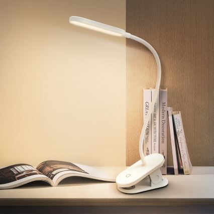 Aigostar - LED Prigušiva stona lampa sa štipaljkom LED/2,5W/5V bela