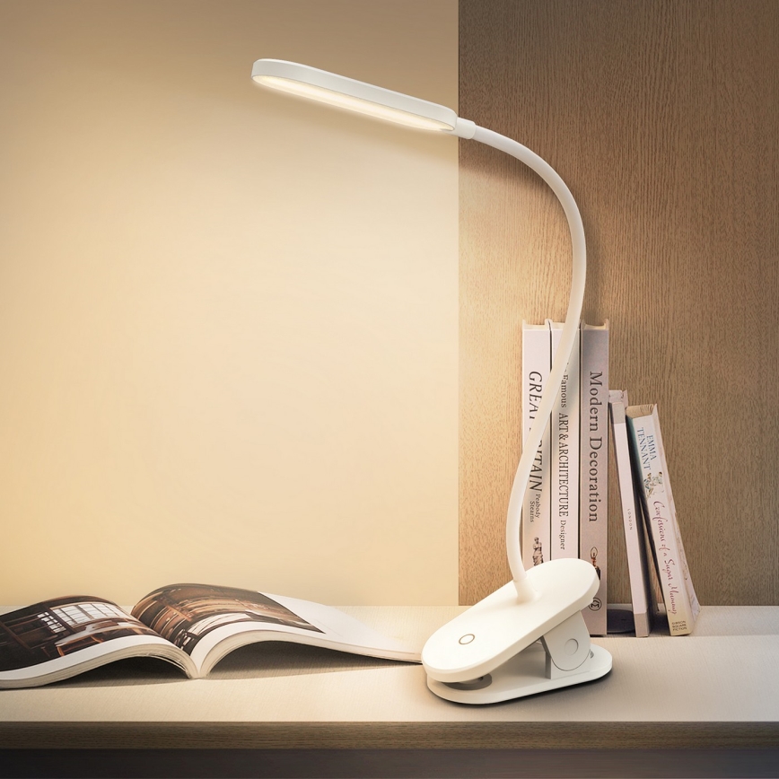 Aigostar - LED Prigušiva stona lampa sa štipaljkom LED/2,5W/5V bela