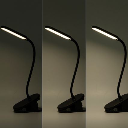 Aigostar - LED Prigušiva stona lampa sa štipaljkom LED/2,5W/5V crno