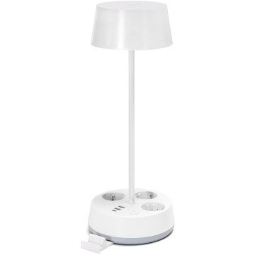 Aigostar - LED prigušiva stona lampa sa utičnicama i USB LED/4,6W/230V 3000/4000/6500K bela