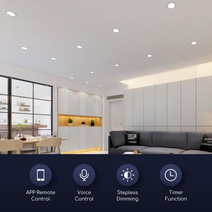 Aigostar - LED prigušiva ugradna plafonska svetiljka 18W/230V prečnik 22 cm Wi-Fi