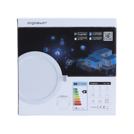 Aigostar - LED prigušiva ugradna plafonska svetiljka 18W/230V prečnik 22 cm Wi-Fi