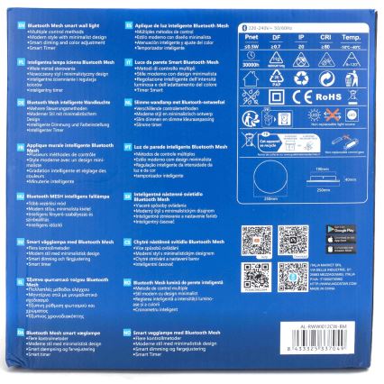 Aigostar - LED Prigušiva zidna lampa MESH Smart LED/12W/230V 2700-6500K bela