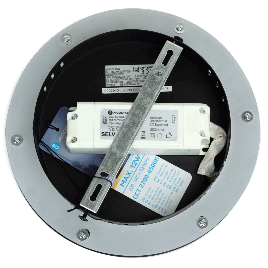 Aigostar - LED Prigušiva zidna lampa MESH Smart LED/12W/230V crno + Daljinski upravljač