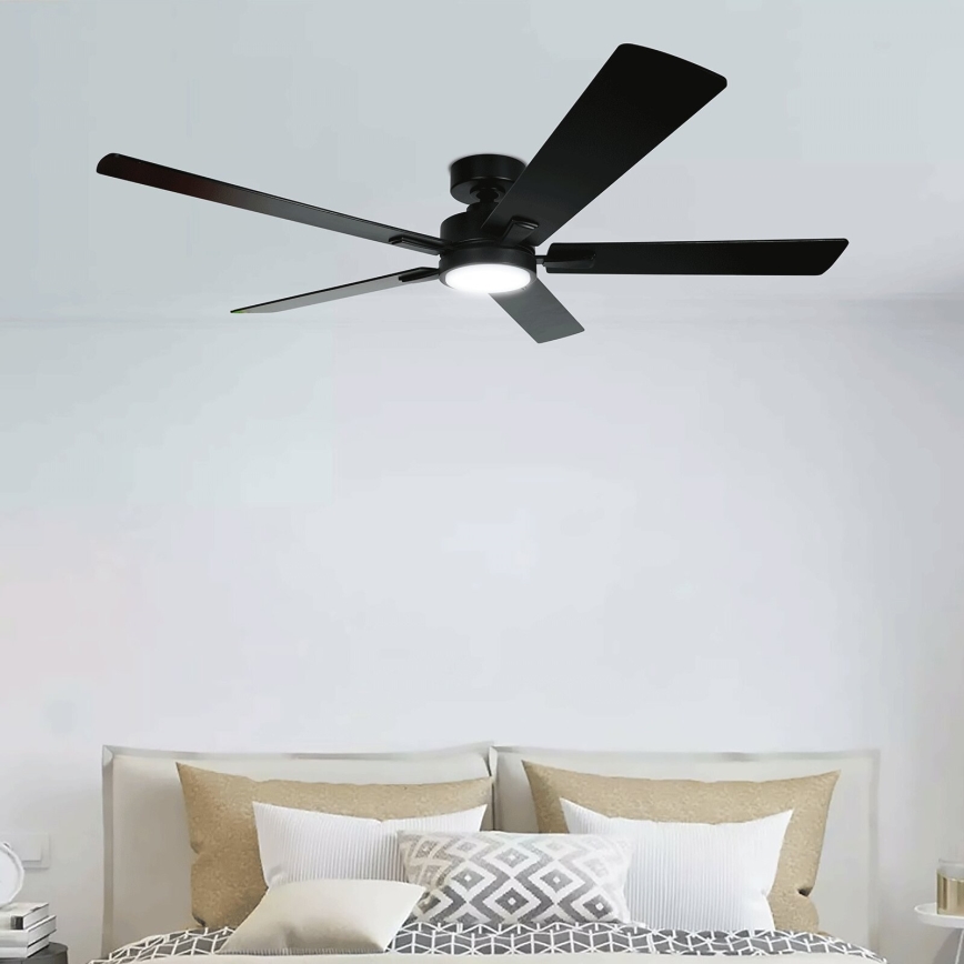 Aigostar - LED Prigušivi plafonski ventilator LED/20W/230V 2700-6500K 132cm braon + Daljinski upravljač