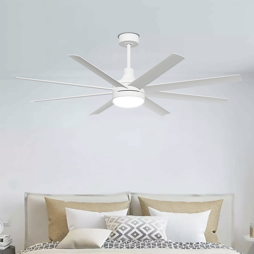 Aigostar - LED Prigušivi plafonski ventilator LED/24W/230V 2700-6500K pr. 165 cm + Daljinski upravljač bela