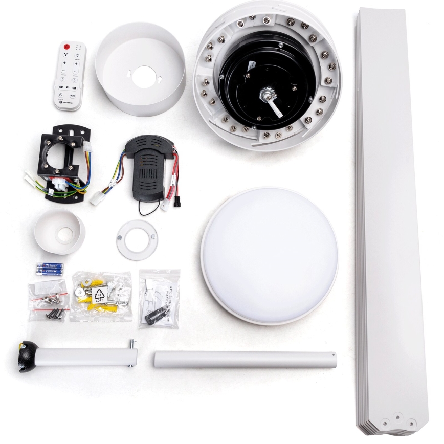 Aigostar - LED Prigušivi plafonski ventilator LED/24W/230V 2700-6500K pr. 165 cm + Daljinski upravljač bela