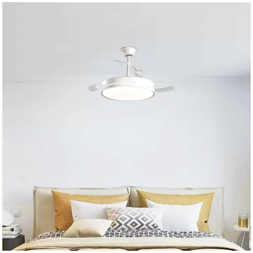 Aigostar - LED Prigušivi plafonski ventilator LED/36W/230V 2700-6500K pr. 107 cm + Daljinski upravljač bela