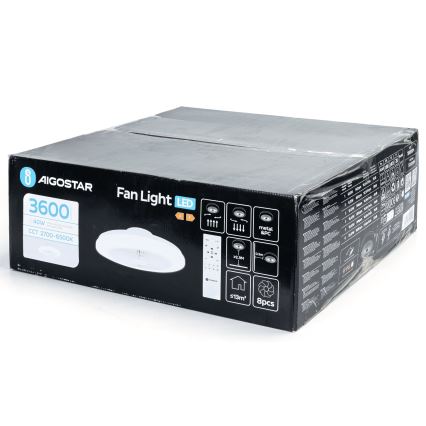 Aigostar - LED Prigušivi plafonski ventilator LED/40W/230V 2700-6500K pr. 48 cm + Daljinski upravljač bela