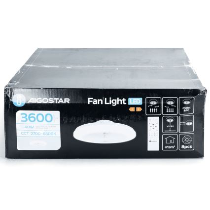 Aigostar - LED Prigušivi plafonski ventilator LED/40W/230V 2700-6500K pr. 48 cm + Daljinski upravljač bela