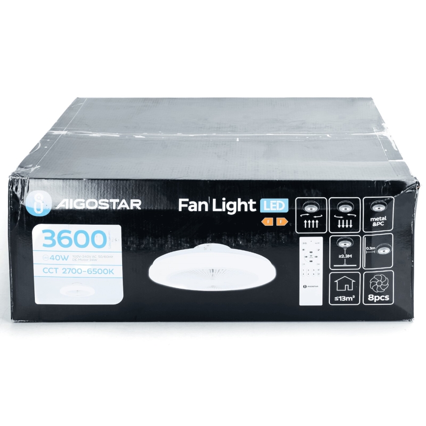 Aigostar - LED Prigušivi plafonski ventilator LED/40W/230V 2700-6500K pr. 48 cm + Daljinski upravljač bela