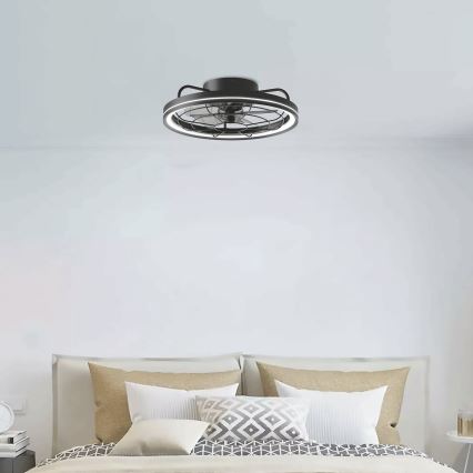 Aigostar - LED Prigušivi plafonski ventilator LED/40W/230V 2700-6500K pr. 48 cm + Daljinski upravljač crno