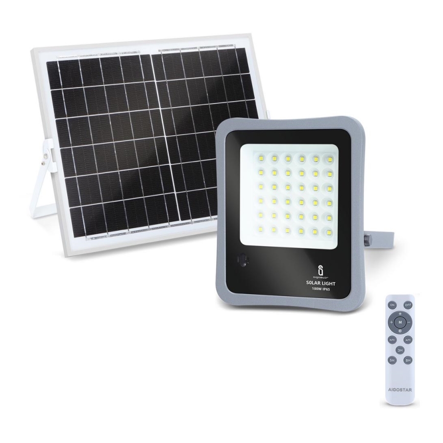 Aigostar - LED Prigušivi solarni reflektor LED/100W/3,2V IP65 10000 mAh + Daljinski upravljač