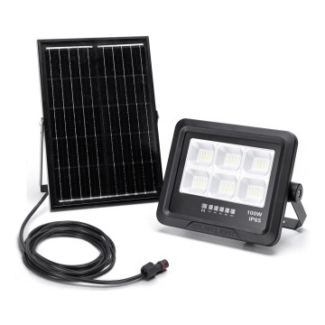 Aigostar - LED Prigušivi solarni reflektor LED/100W/3,4V IP65 + Daljinski upravljač
