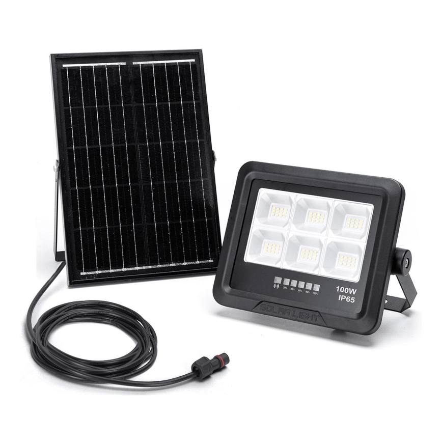 Aigostar - LED Prigušivi solarni reflektor LED/100W/3,4V IP65 + Daljinski upravljač