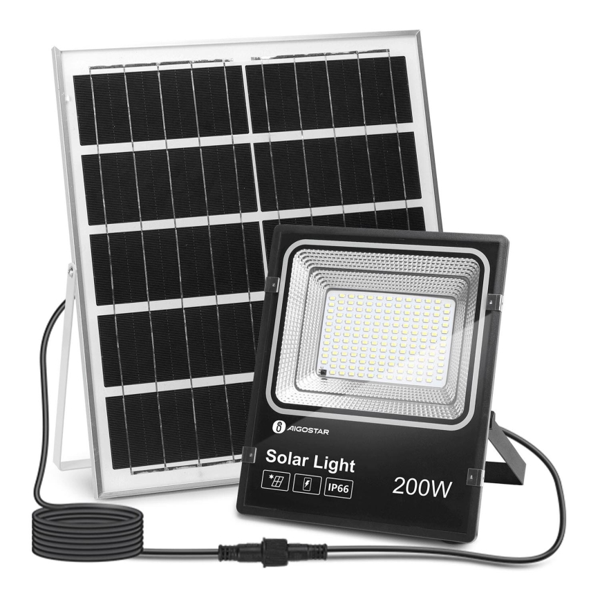 Aigostar - LED Prigušivi solarni reflektor LED/200W/3,2V IP66 + Daljinski upravljač
