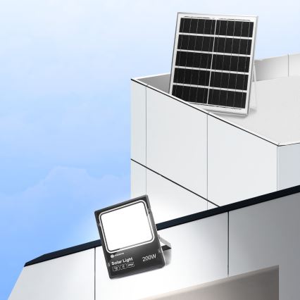 Aigostar - LED Prigušivi solarni reflektor LED/200W/3,2V IP66 + Daljinski upravljač