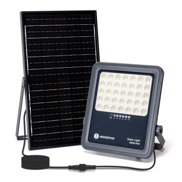 Aigostar - LED Prigušivi solarni reflektor LED/200W/3,4V IP65 + Daljinski upravljač