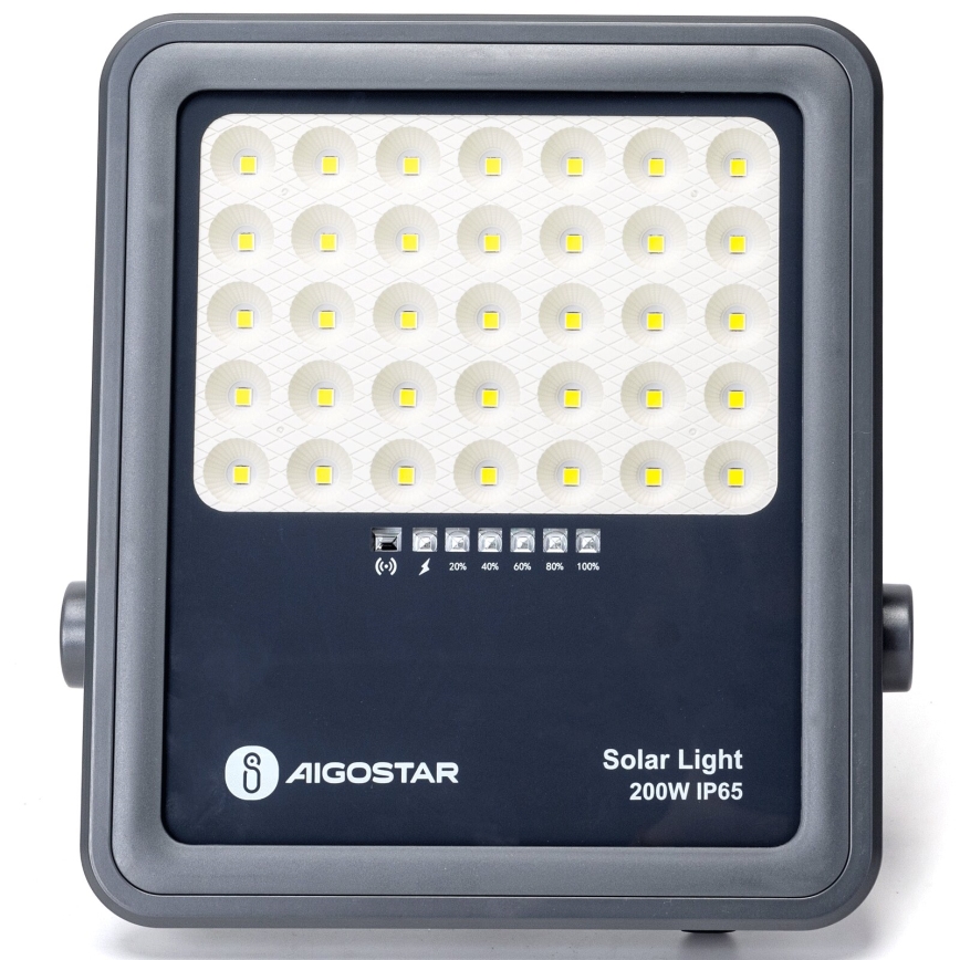 Aigostar - LED Prigušivi solarni reflektor LED/200W/3,4V IP65 + Daljinski upravljač