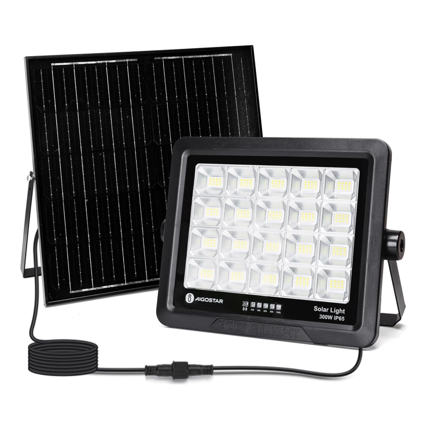 Aigostar - LED Prigušivi solarni reflektor LED/300W/3,4V IP65 + Daljinski upravljač
