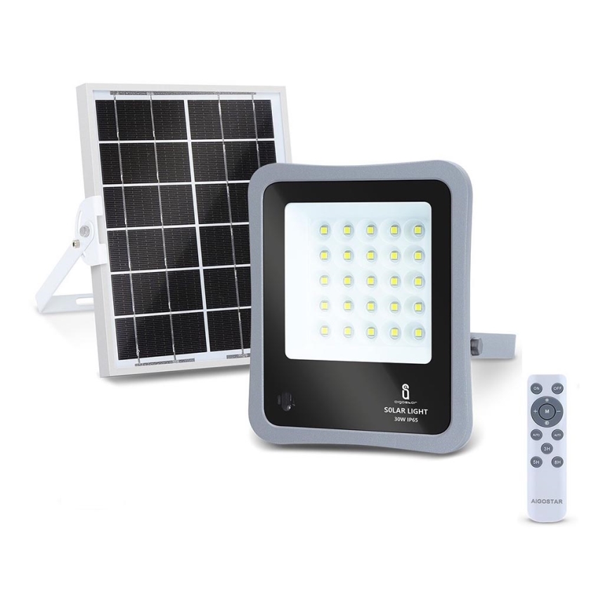 Aigostar - LED Prigušivi solarni reflektor LED/30W/3,2V 20000 mAh IP67 + Daljinski upravljač