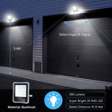 Aigostar - LED Prigušivi solarni reflektor LED/30W/3,2V 20000 mAh IP67 + Daljinski upravljač