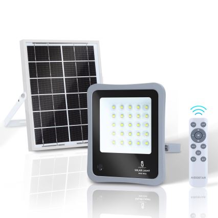 Aigostar - LED Prigušivi solarni reflektor LED/30W/3,2V 20000 mAh IP67 + Daljinski upravljač