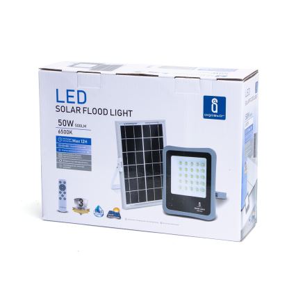 Aigostar - LED Prigušivi solarni reflektor LED/50W/3,2V IP65 6000 mAh + Daljinski upravljač