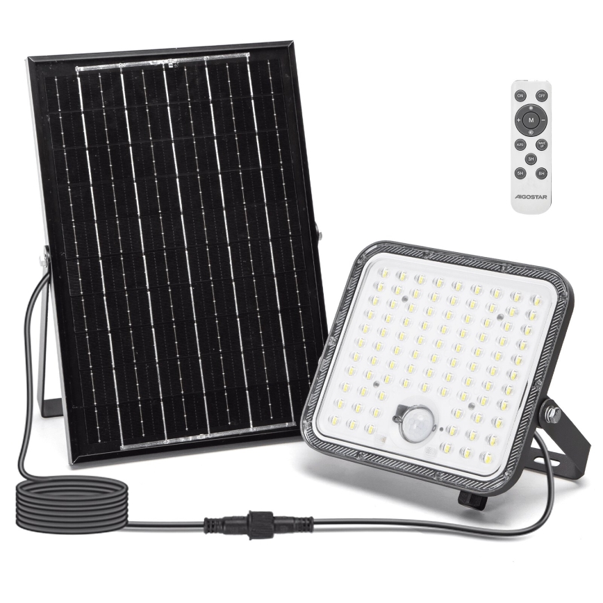 Aigostar - LED Prigušivi solarni reflektor sa senzorom LED/120W/3,4V 6500K IP66 + Daljinski upravljač
