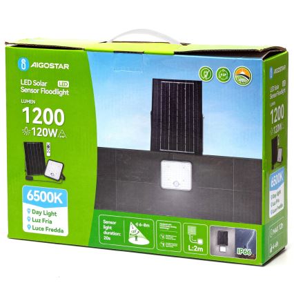 Aigostar - LED Prigušivi solarni reflektor sa senzorom LED/120W/3,4V 6500K IP66 + Daljinski upravljač