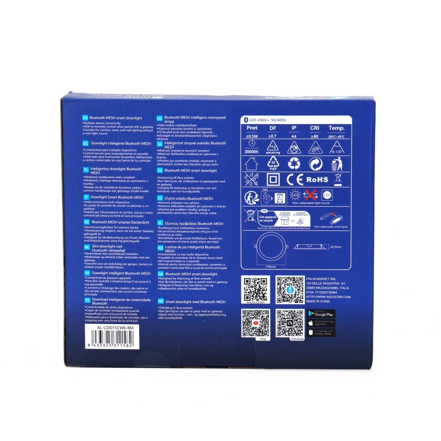 Aigostar - LED Prigušivo ugradbeno svetlo MESH LED/15W/230V 2700-6500K pr. 17 cm