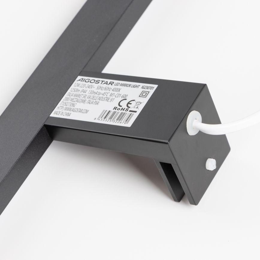 Aigostar - LED rasveta za ogledalo u kupatilu LED/12W/230V 4000K 60 cm IP44 crno
