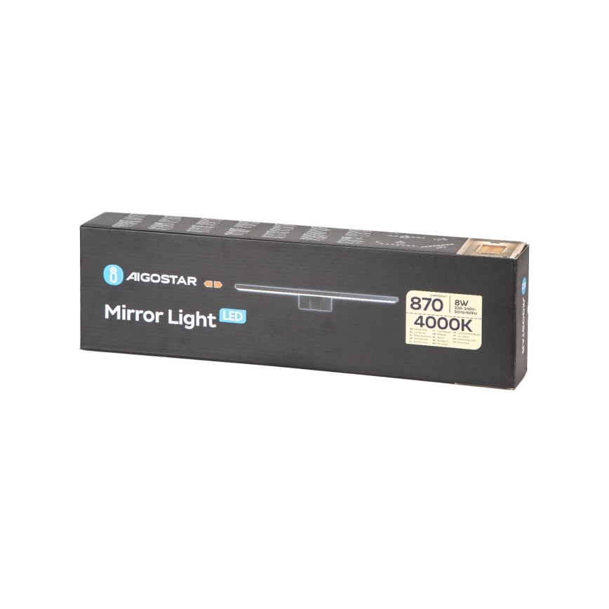 Aigostar - LED rasveta za ogledalo u kupatilu LED/8W/230V 4000K 40 cm IP44 crno