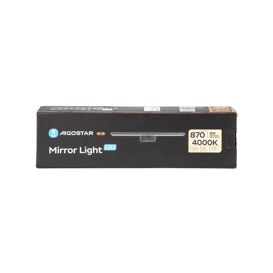 Aigostar - LED rasveta za ogledalo u kupatilu LED/8W/230V 4000K 40 cm IP44 crno