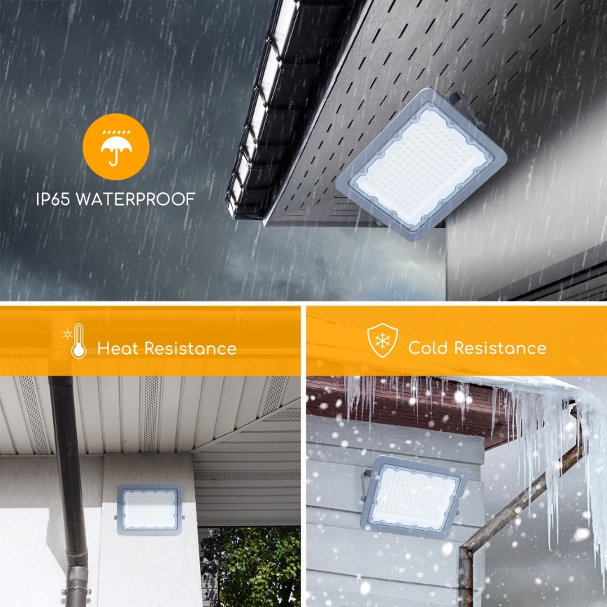 Aigostar - LED Reflektor LED/100W/230V sivo 4000K IP65