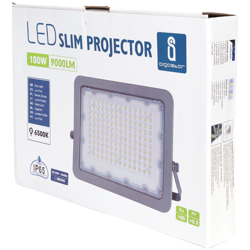 Aigostar - LED Reflektor LED/100W/230V sivo 6500K IP65