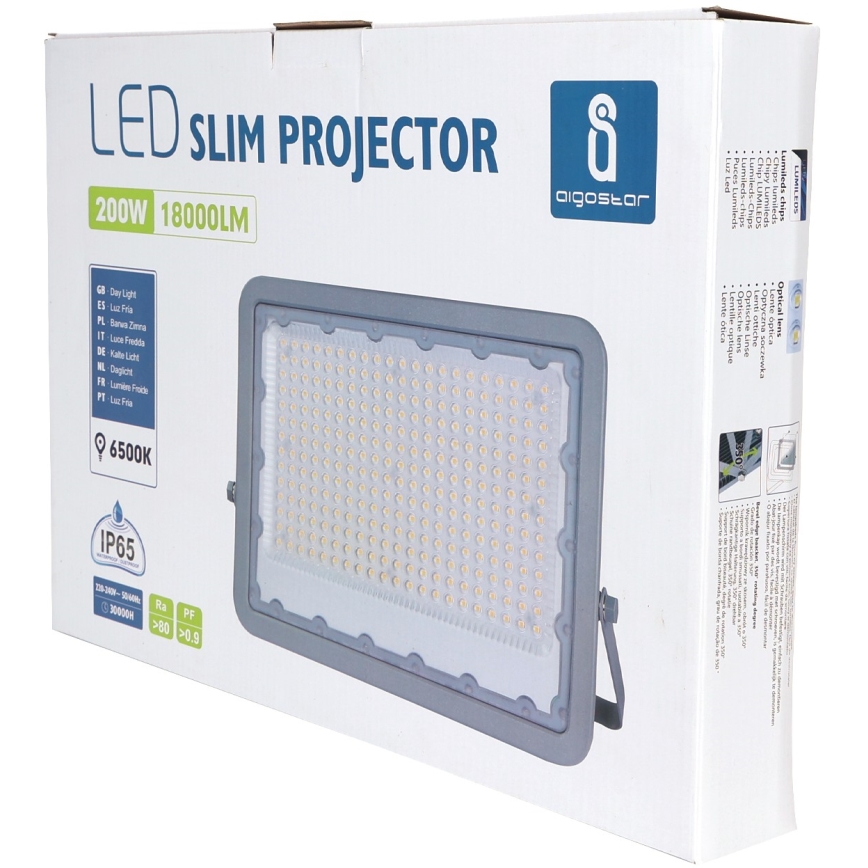 Aigostar - LED Reflektor LED/200W/230V sivo 6500K IP65