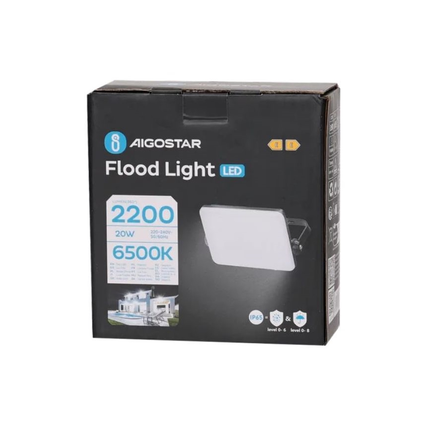 Aigostar - LED Reflektor LED/20W/230V 6500K IP65 crno