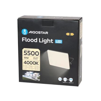 Aigostar - LED Reflektor LED/50W/230V 4000K IP65 crno