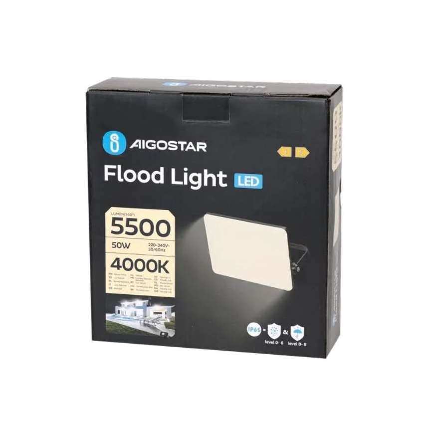 Aigostar - LED Reflektor LED/50W/230V 4000K IP65 crno