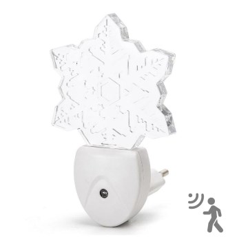 Aigostar - LED RGB noćno svetlo sa senzorom sumraka LED/0,5W/230V pahuljica