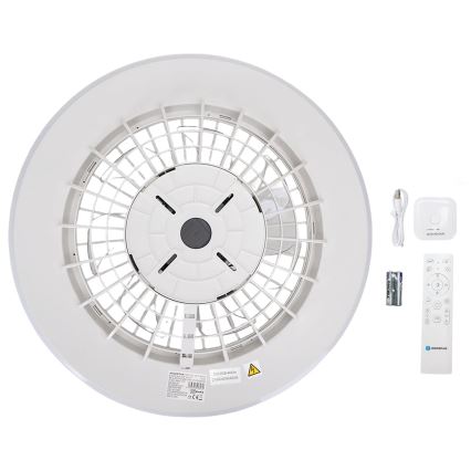 Aigostar - LED RGB Prigušiva plafonjera sa ventilatorom MESH LED/40W/230V 2700-6500K bela + Daljinski upravljač