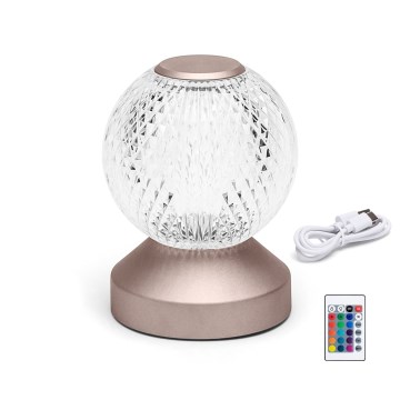 Aigostar - LED RGB Prigušiva punjiva stona lampa LED/1W/5V 1800mAh 13,5 cm + Daljinski upravljač